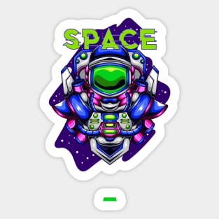 Space Time  Robot Astronaut Sticker